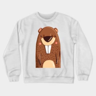 Funny Beaver Hand Drawn Crewneck Sweatshirt